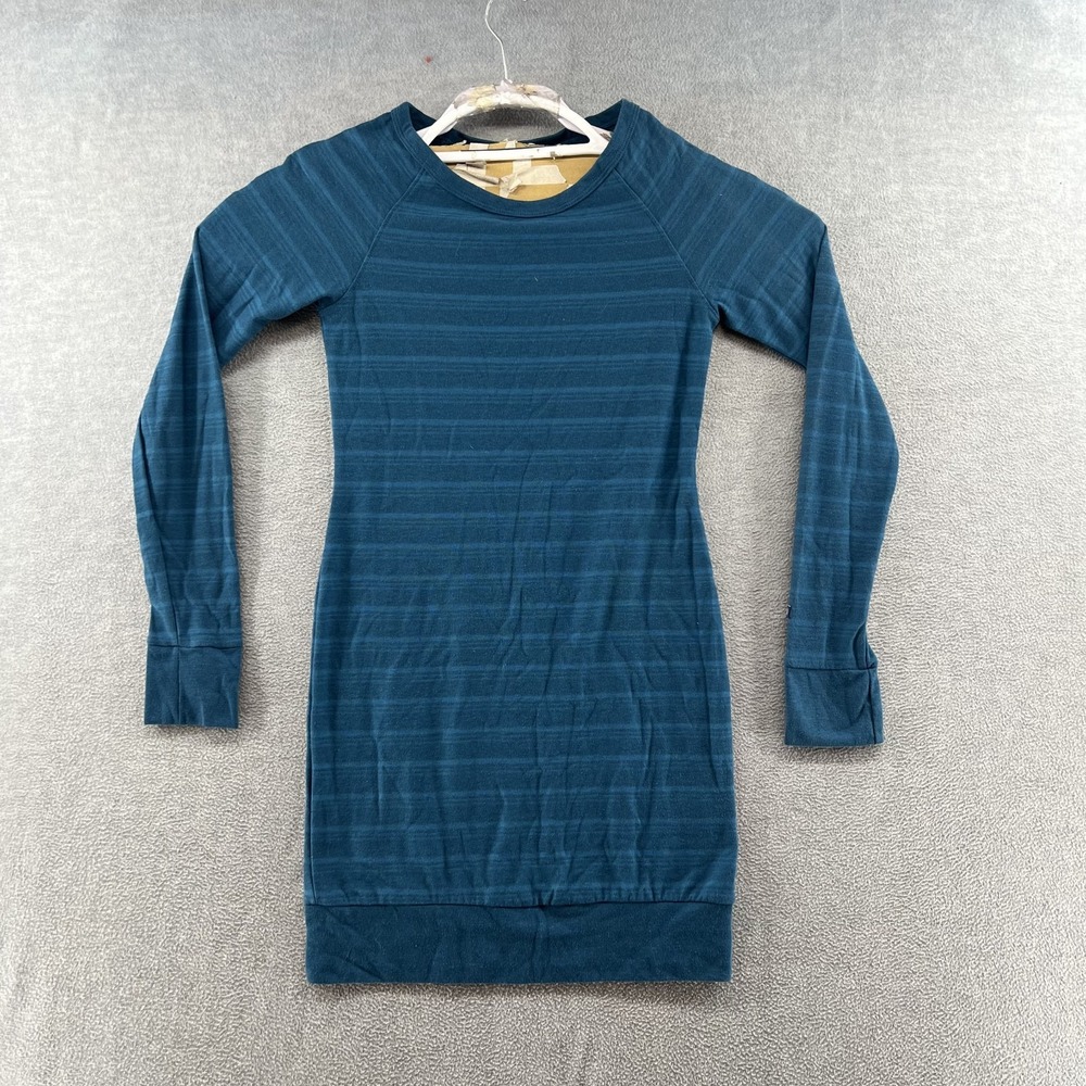 the north face womens size s blue striped long sleeve shirt dress